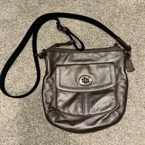 Coach Metallic silver crossbody bag